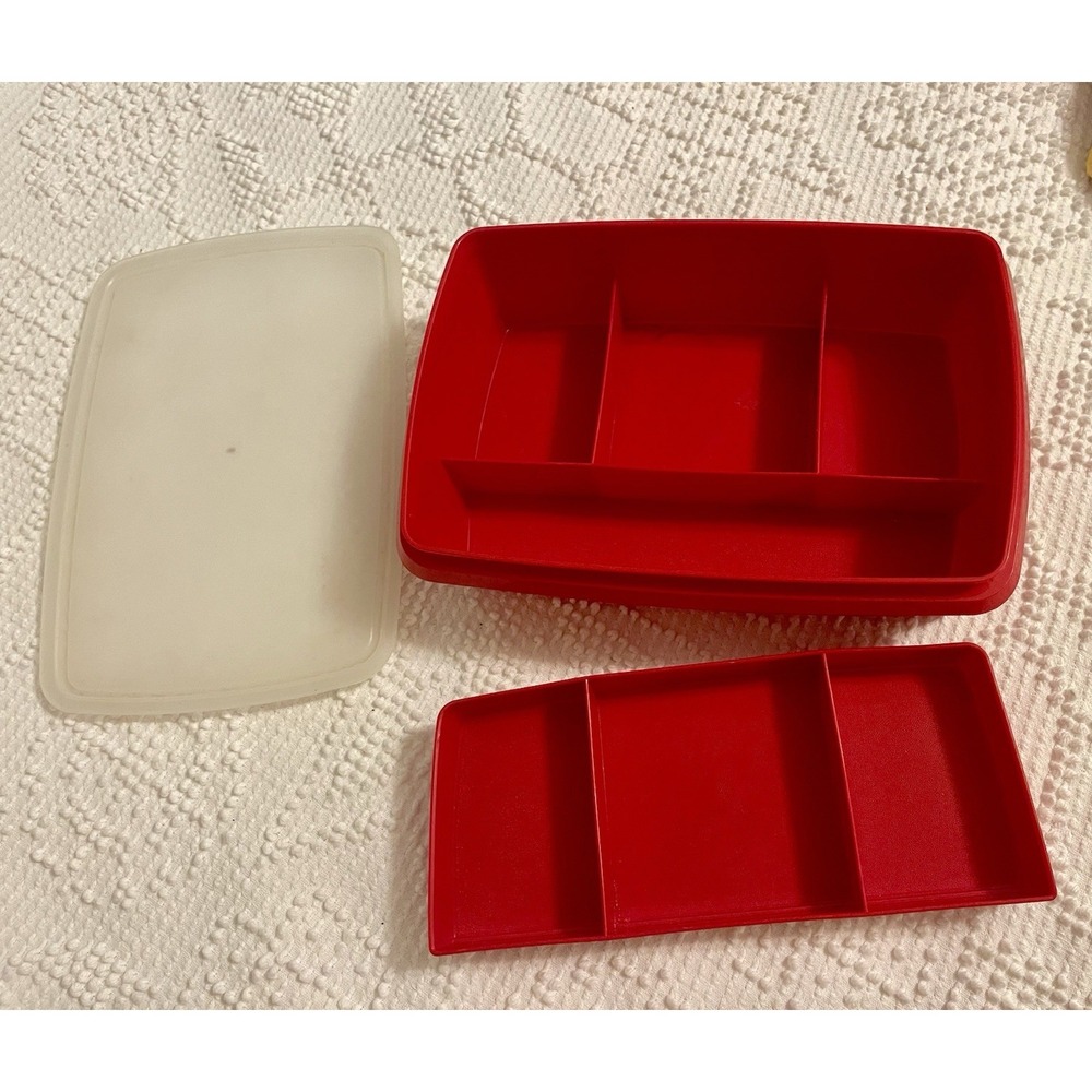 Vintage Red Tupperware Tuppercraft Storage Container, 767-13, Made in the USA